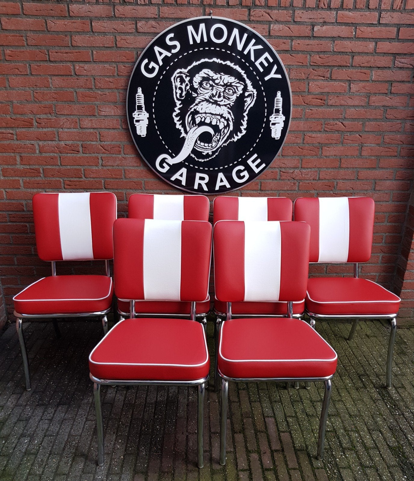 FIFTIES SIXTIES AMERIKAANSE BEL AIR DINER STOELEN MET TAFEL, Huis en Inrichting, Ophalen, Overige kleuren, Overige materialen