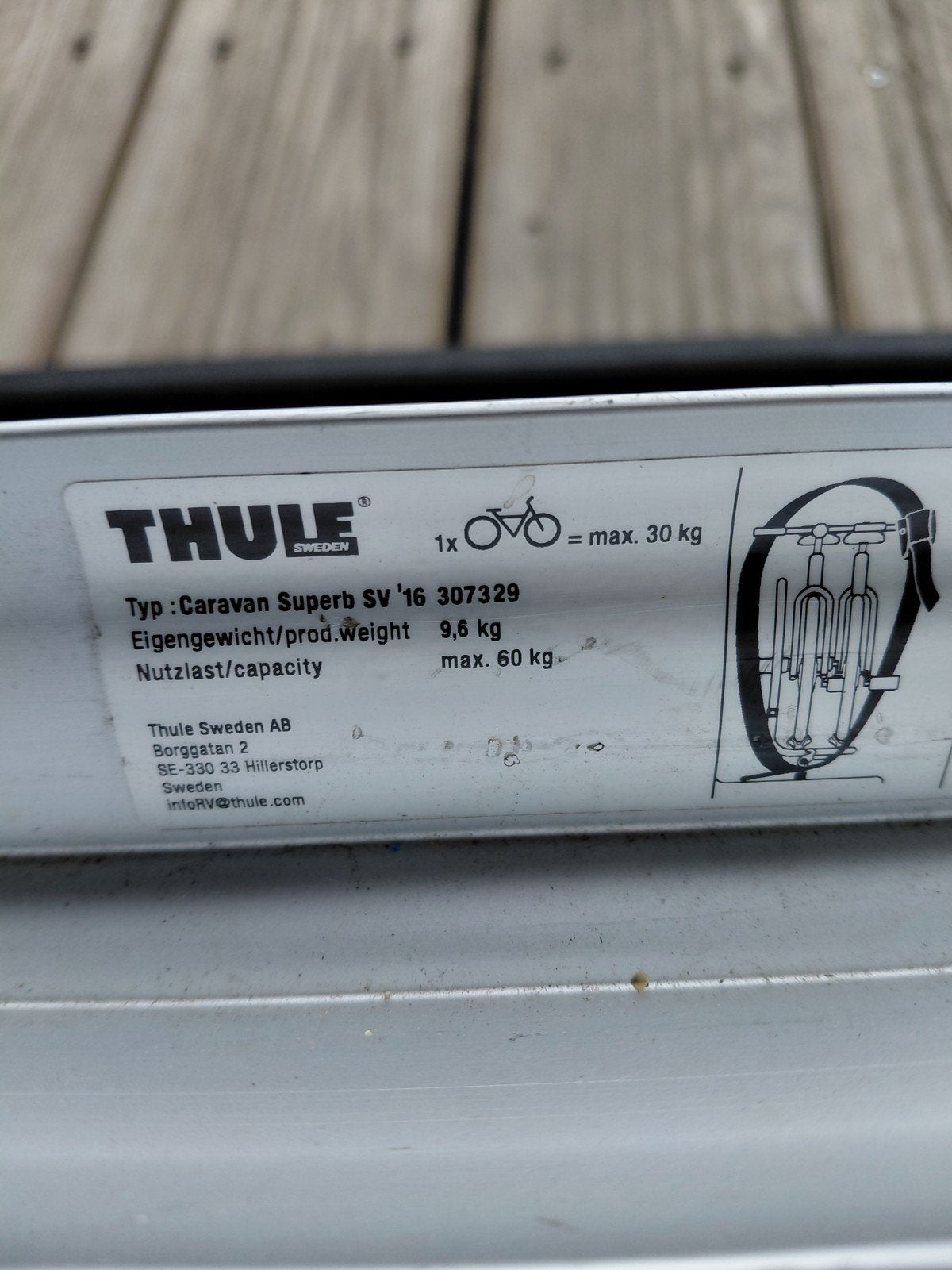 Thule Caravan Superb SV '16 fietsendrager, Ophalen, 2 fietsen, Zo goed als nieuw, Trekhaakdrager
