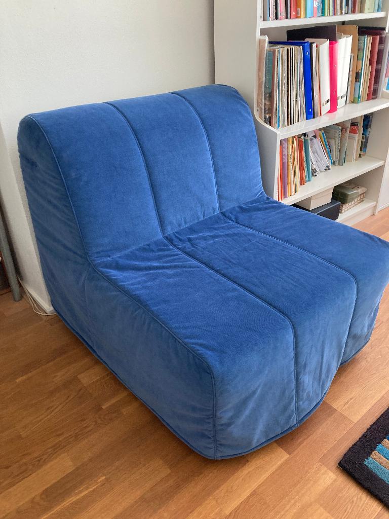 Eénpersoonsslaapbank IKEA Lycksele, Ophalen, 90 cm, Eenpersoons, Blauw