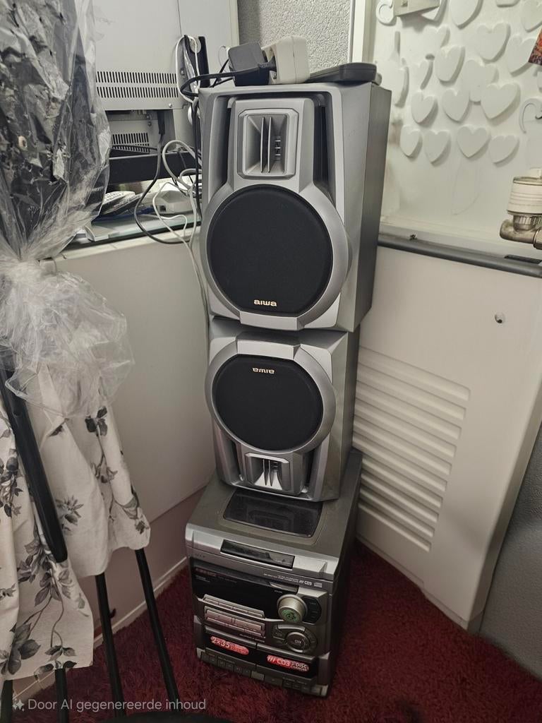 AIWA Stereo Set met Afstandsbediening, Cassette en CD-speler, Ophalen
