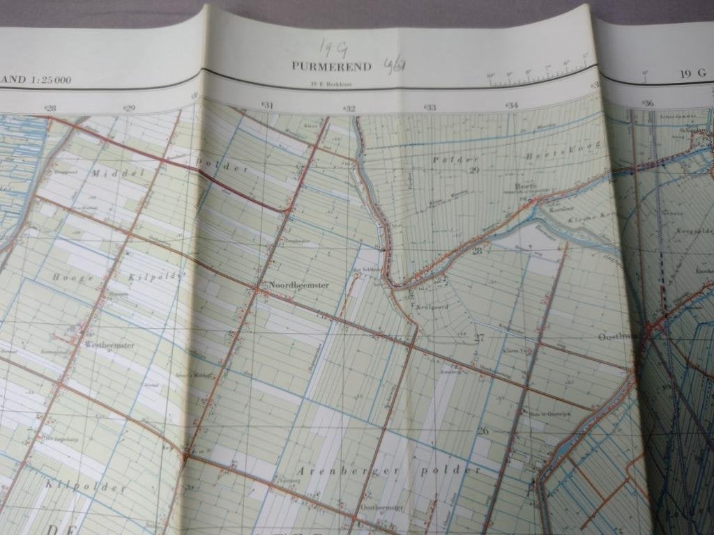 19 G Purmerend Noordbeemster Axwijk Warder Plattegrond 1961, Ophalen of Verzenden