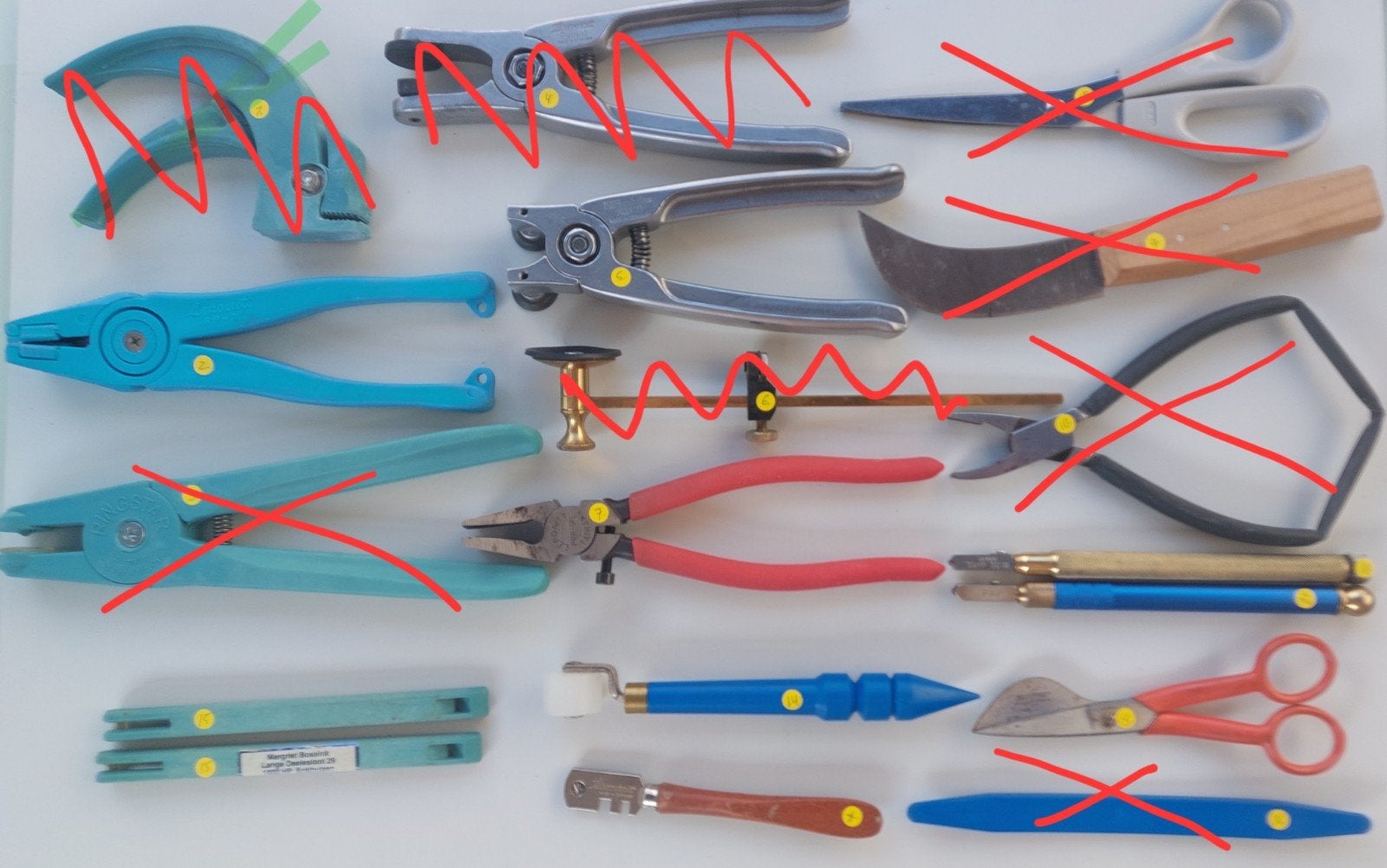Diverse glas in lood en Tiffany gereedschap, Ophalen of Verzenden, Zo goed als nieuw, Gereedschap of Toebehoren, Overige merken