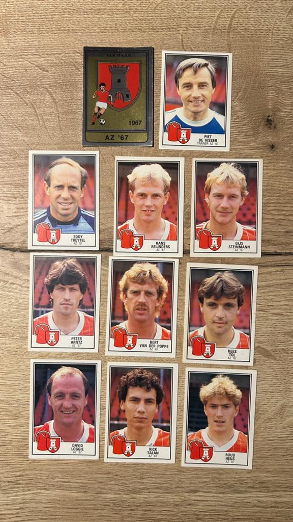 Panini Voetbal 85 plaatjes AZ’67 11x, Verzenden, Zo goed als nieuw, Meerdere plaatjes