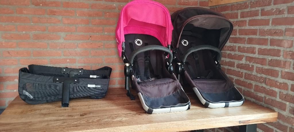 Bugaboo Donkey tweelingkinderwagen zeer compleet, Ophalen, Bugaboo, Zo goed als nieuw, Combiwagen