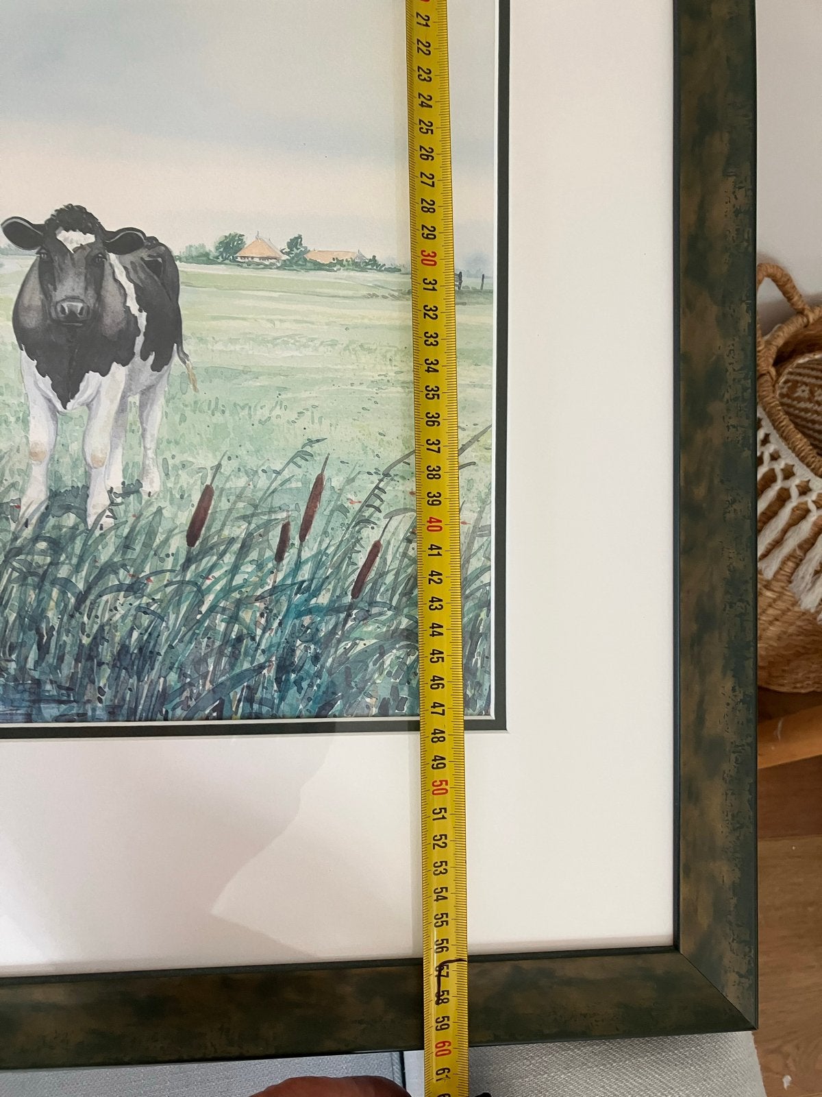 Aquarel van Wiebe van der Zee - Koeien in Landschap, Ophalen, Gedateerd, Realistisch, Dieren