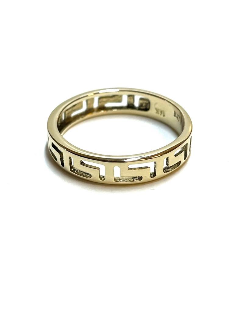 14k gouden meander ring, 18 tot 19, -, -, Ophalen of Verzenden