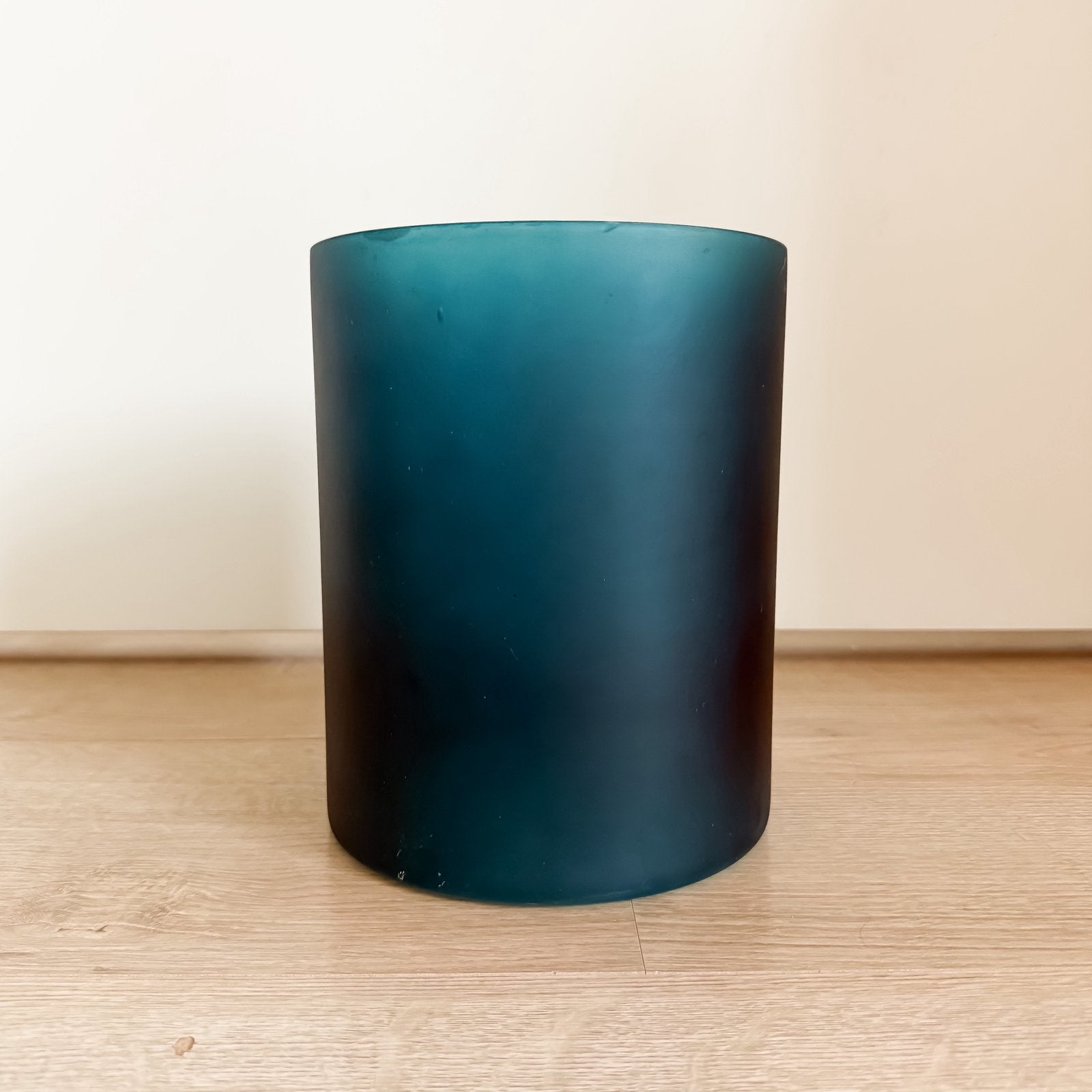 UNC AMSTERDAM VAAS Turquoise Gerecycled Glas 20 cm, Ophalen, Zo goed als nieuw, Gerecycled glas, Kunststof