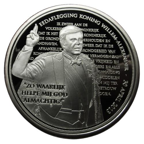 **   Eedaflegging Willem Alexander 2013 - Silver Plated **, Postzegels en Munten, Penningen en Medailles, Verzenden, Zilver, Nederland