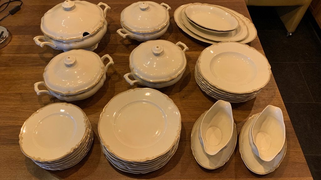 Antiek Hutschenreuther Selb Servies 37 delen, Ophalen, Overige merken, Klassiek, Zo goed als nieuw