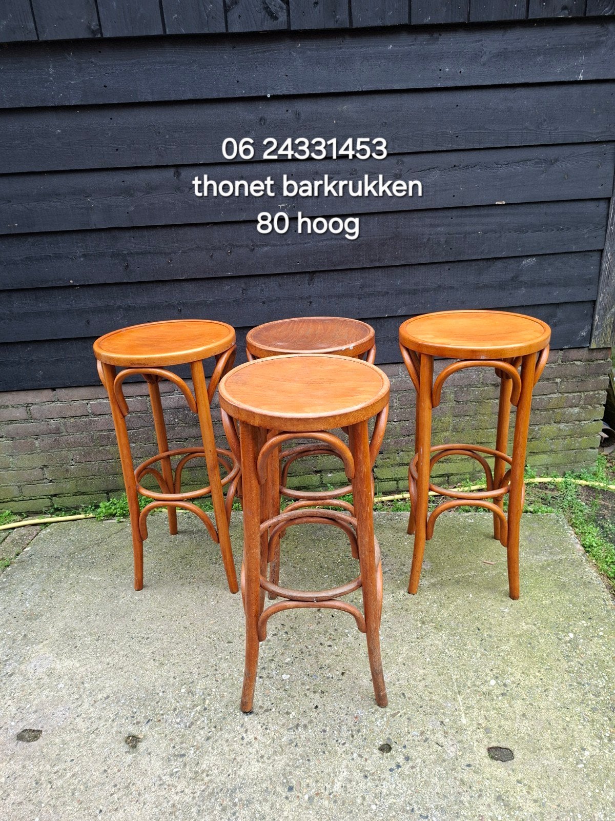 thonet barkrukken, Huis en Inrichting, Ophalen, 60 tot 90 cm, Zo goed als nieuw, 4 krukken