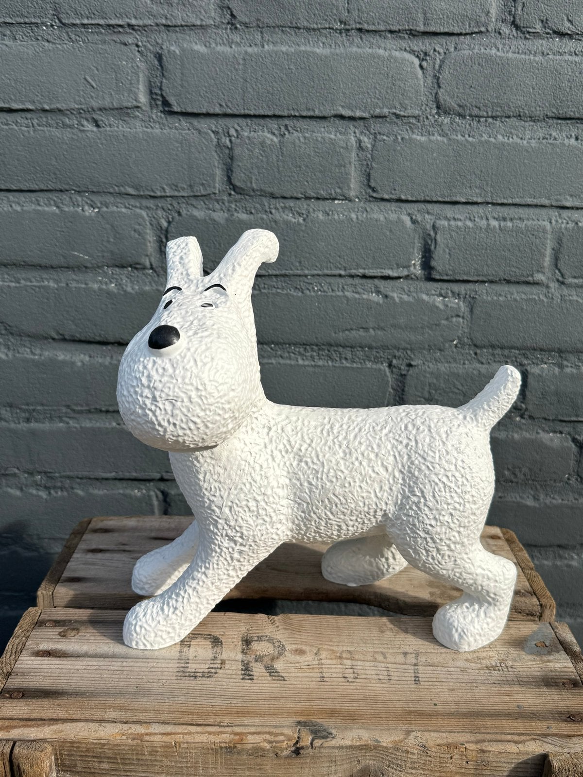 Mooie witte hond Bobbie van Kuifje beeld, Ophalen of Verzenden, Kuifje, Zo goed als nieuw, Beeldje of Figuurtje
