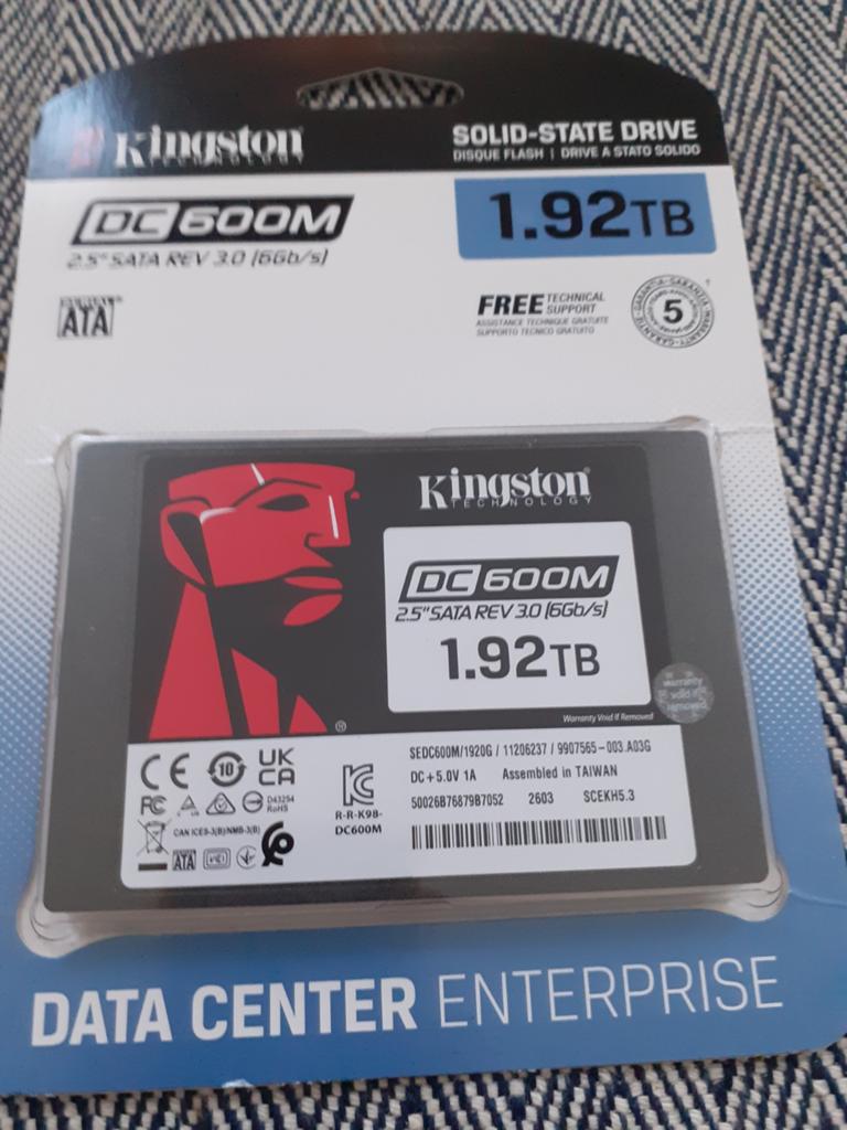 Nieuwe Kingston DC600M 1.92TB SSD - Ongebruikt!, Intern, 1.92 TB, Kingston, Server