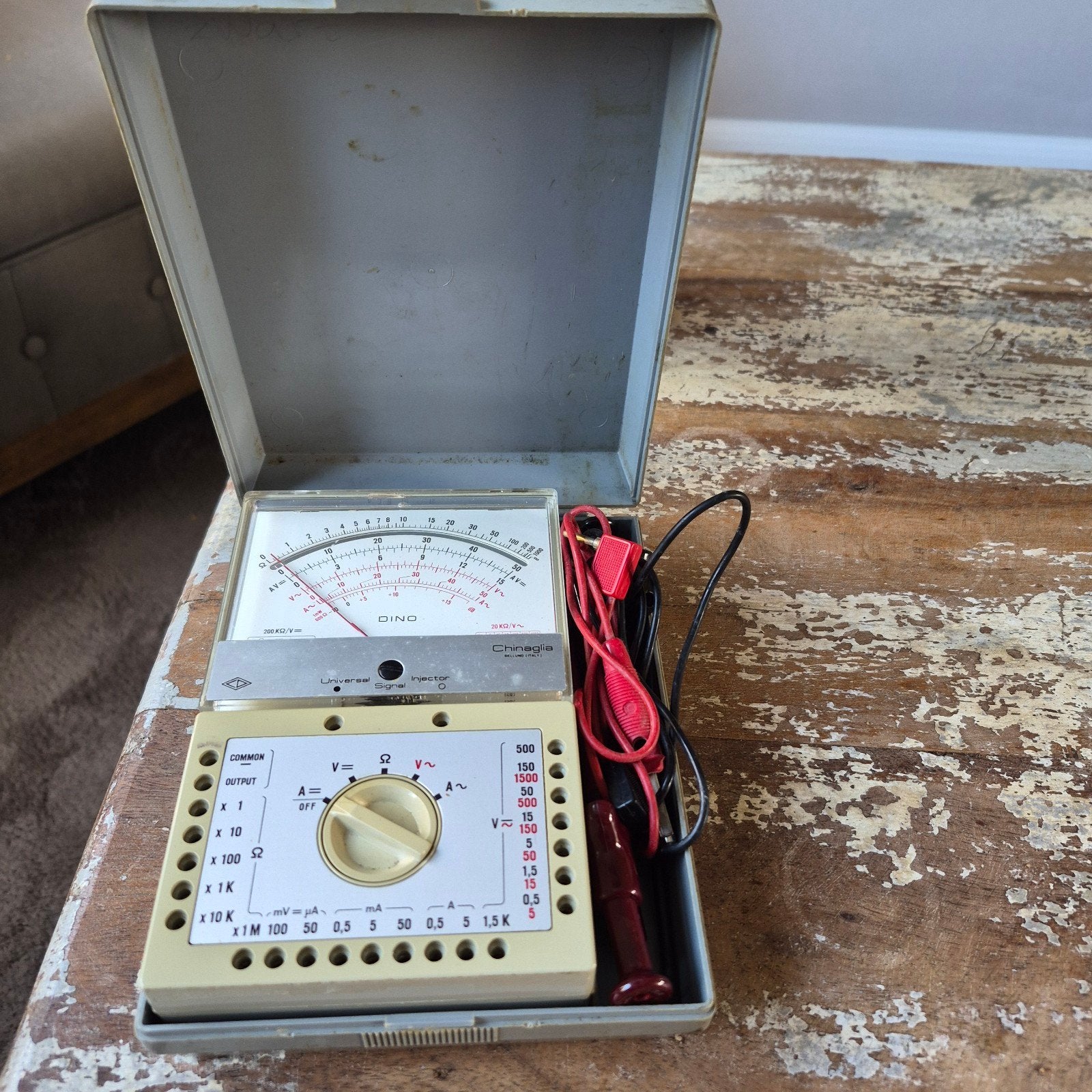 Vintage Chinaglia Dino Multimeter (Jaren 70) – Zeer Compleet, Ophalen of Verzenden