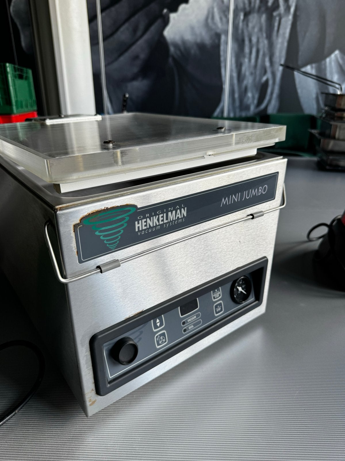 Henkelman Mini Jumbo Vacumeermachine, Ophalen, Gebruikt, Metaal, Grijs