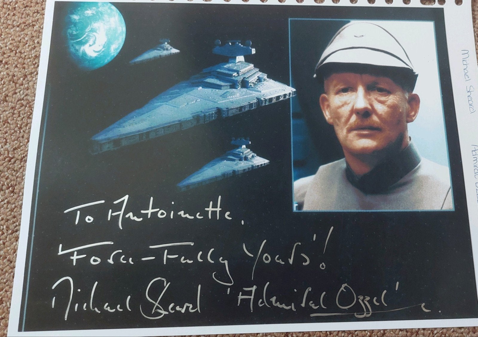 Handtekening Michael Sheard - admiral Ozzel, Ophalen of Verzenden, Zo goed als nieuw