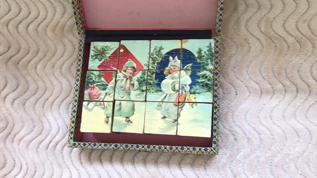 Oude houten blokken doos, Ophalen of Verzenden