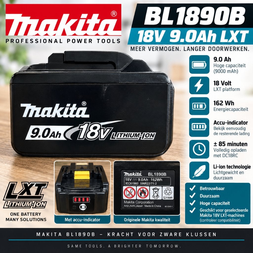 Makita BL1890 Accu 18V 9.0Ah 162 Wh