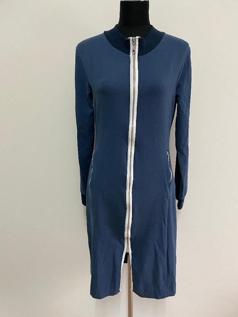 J11 - Blauwe ZenDee jurk met rits maat M (1), Kleding | Dames, Maat 38/40 (M), Blauw, Ophalen of Verzenden, Zo goed als nieuw