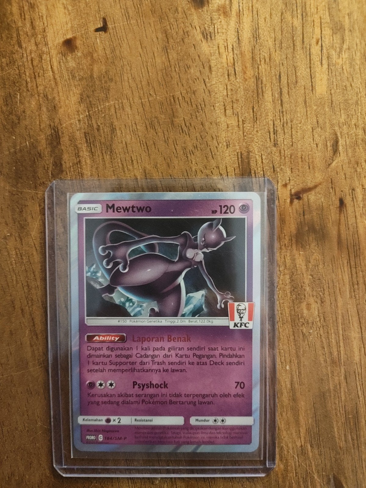 Mewtwo Pokémon kaart - KFC Promo, Hobby en Vrije tijd, Ophalen, Zo goed als nieuw, Losse kaart