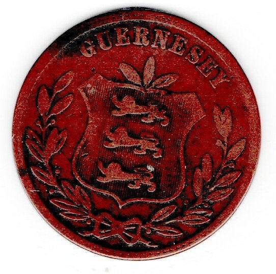 26-1529 Guernsey 8 doubles 1874, Postzegels en Munten, Verzenden, Overige landen, Losse munt