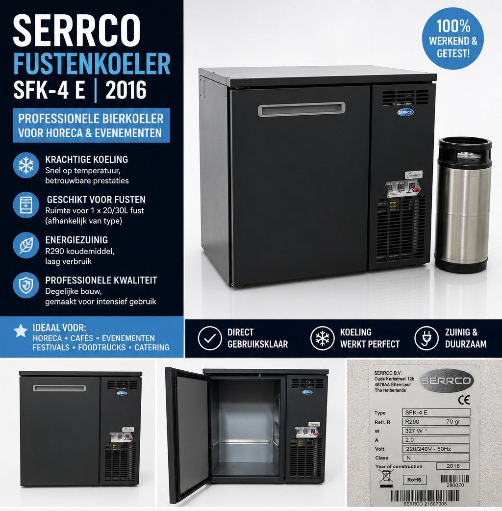 Serrco Fustenkoeler SFK-4 E | Professionele Bierkoeler 4x20L, Ophalen, Zo goed als nieuw
