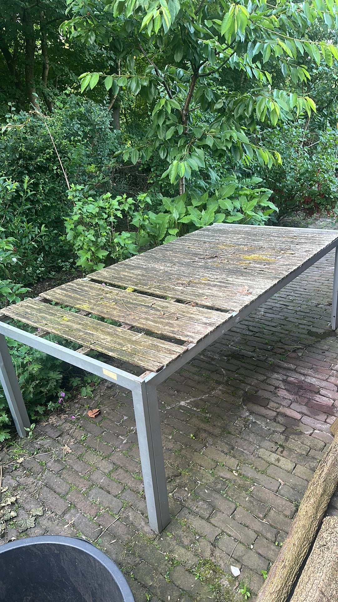 Gratis af te halen, aluminium tuintafel frame., Tuin en Terras, Tuintafels, Ophalen, Gebruikt, Rechthoekig, Aluminium