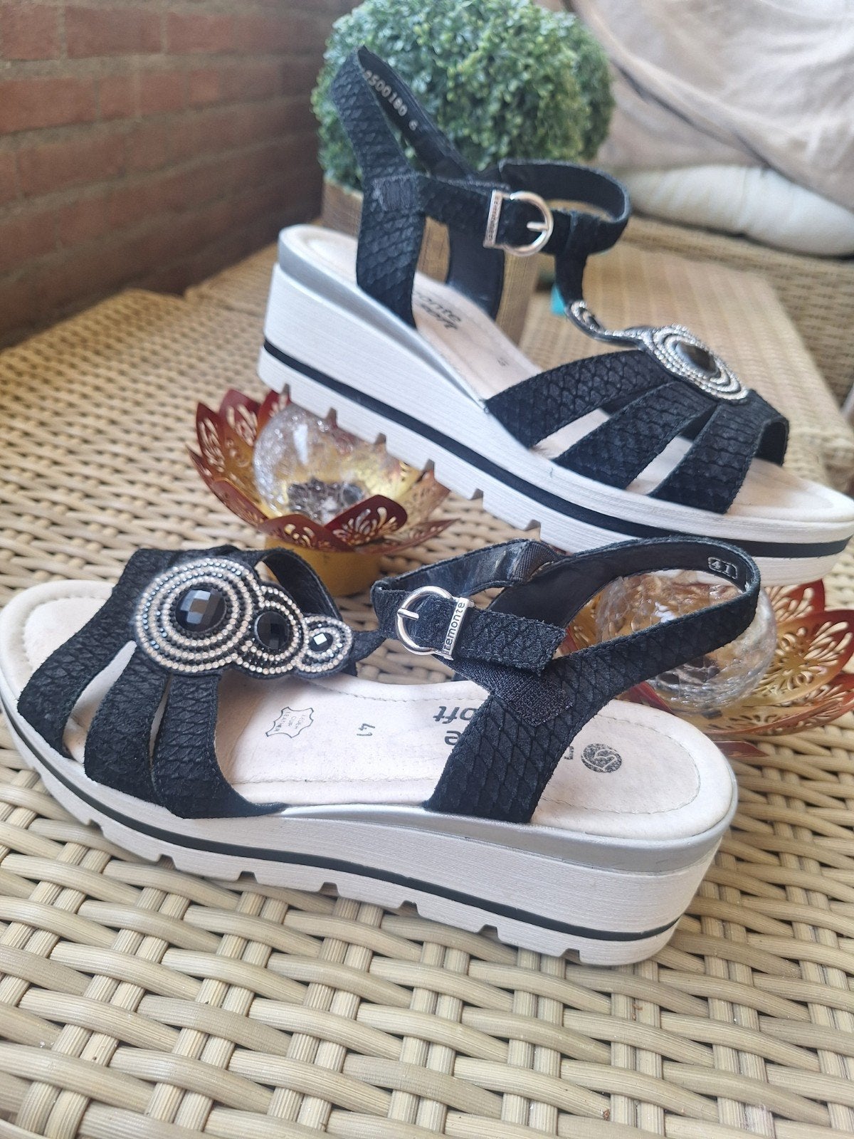 Remonte Soft sandalen maat 41, Zwart, Remonte, Gedragen, Sandalen of Muiltjes