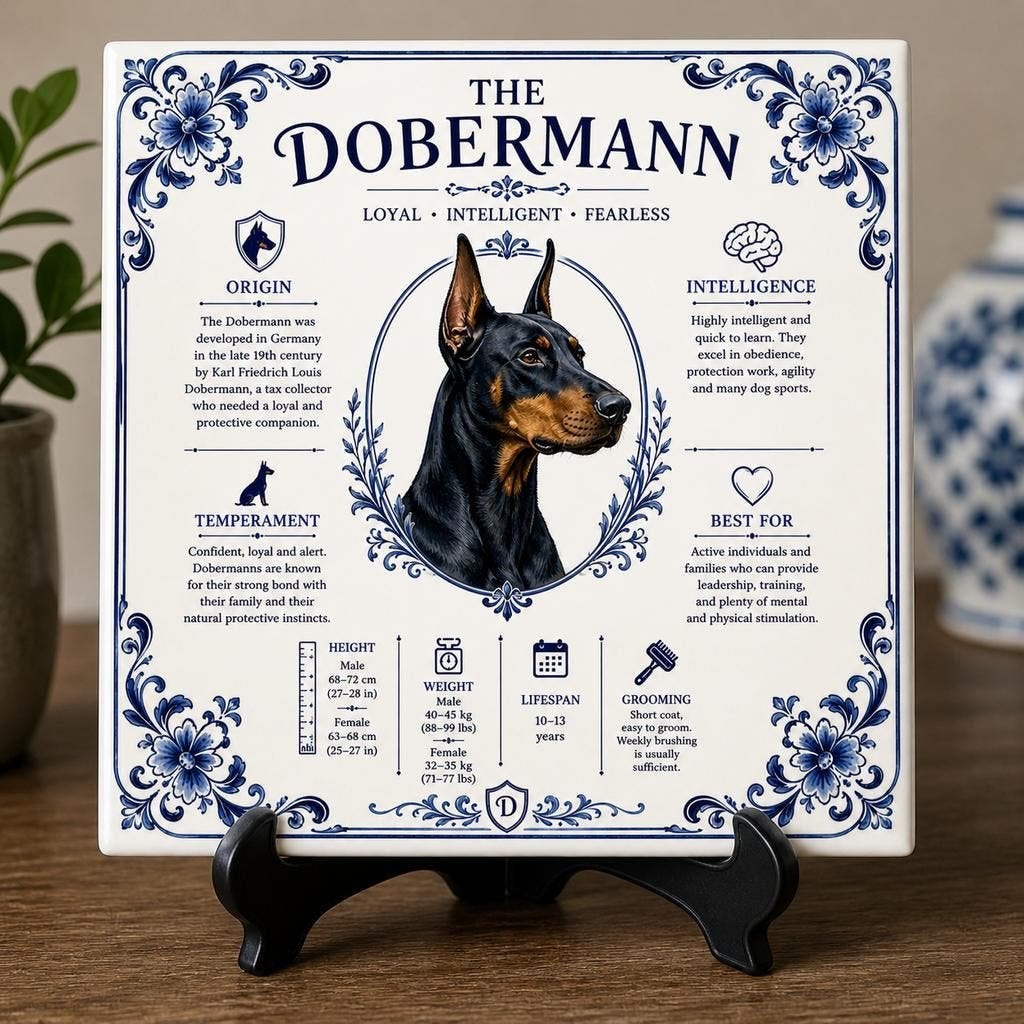 Dobermann - Infographic Tegel, Ophalen of Verzenden, Nieuw