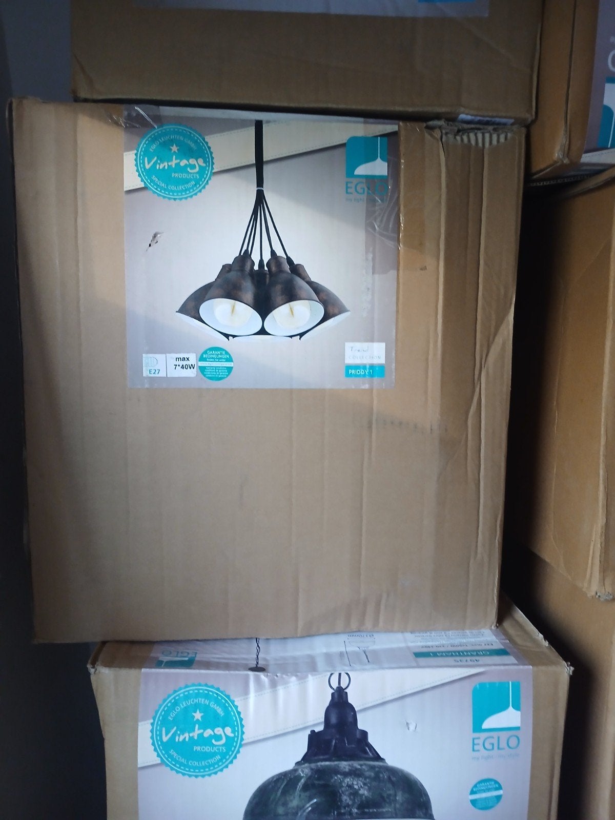 EGLO Vintage Hanglamp - Priddy 1, E27 fitting, Nieuw, Vintage, Industrieel, Metaal, E27 (groot)