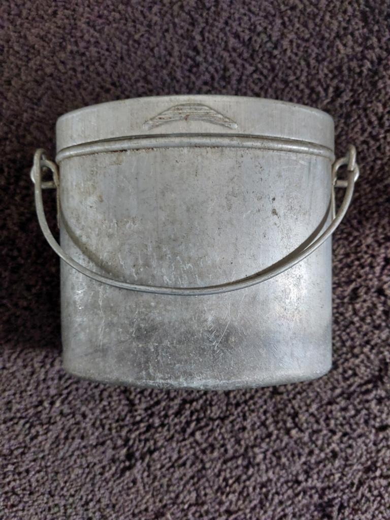 Antieke aluminium lunchbox., Ophalen of Verzenden