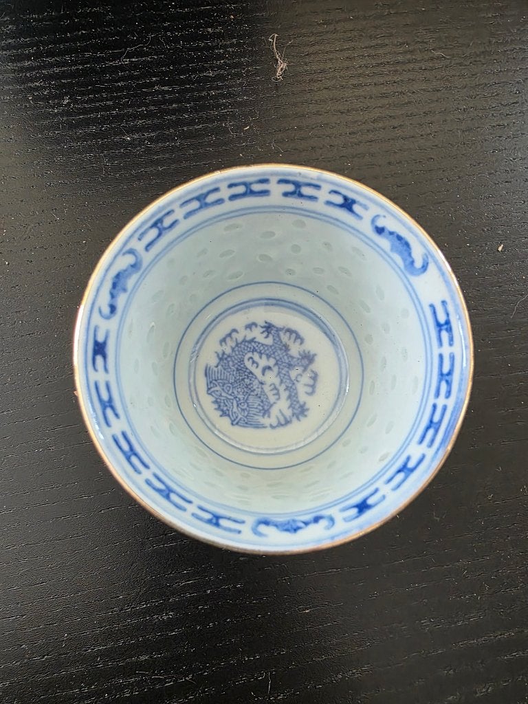 Set van 2 Chinese rijstkommen met drakenmotief, Ophalen of Verzenden