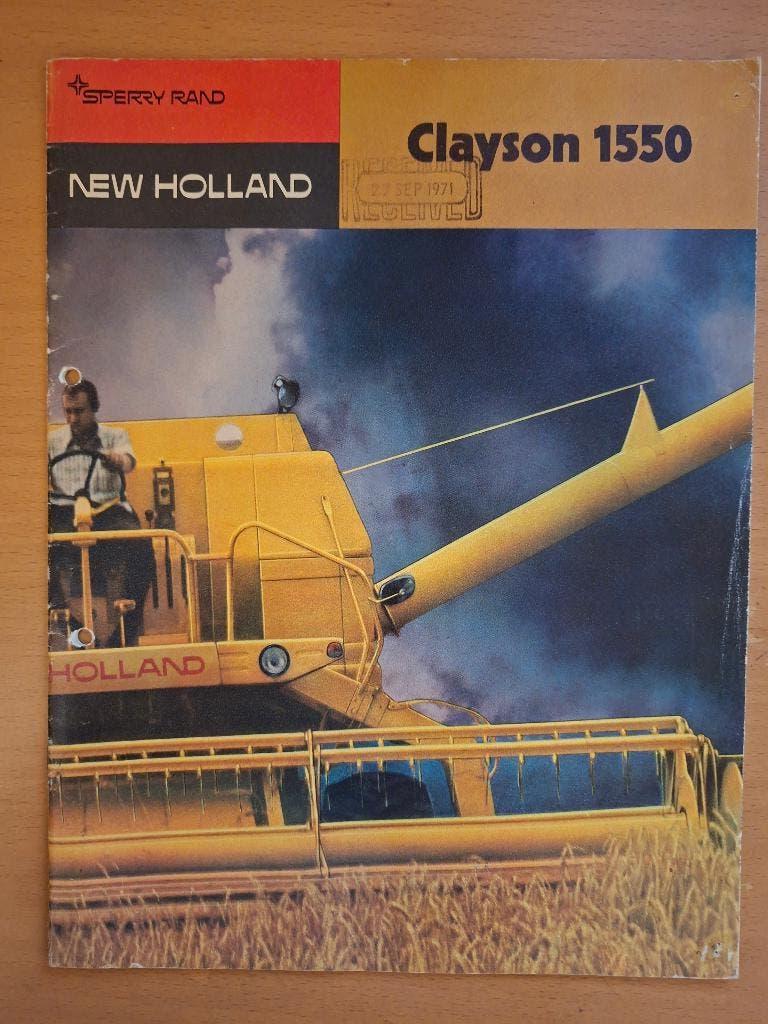 Folder New Holland Clayson 1550 maaidorser, Verzenden, Gelezen, Tractor en Landbouw