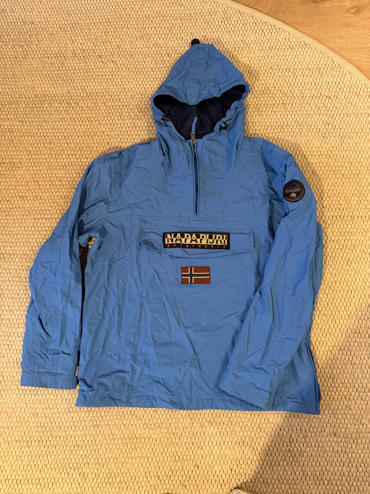 Napapijri heren jas. Anorak wind- en regenjack, Ophalen of Verzenden, Gedragen, Maat 56/58 (XL), Blauw