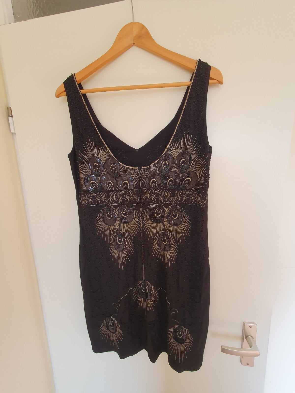Mooie peacock flapper M dress!, Maat 38/40 (M), Overige typen, Zwart, Banned Apperal