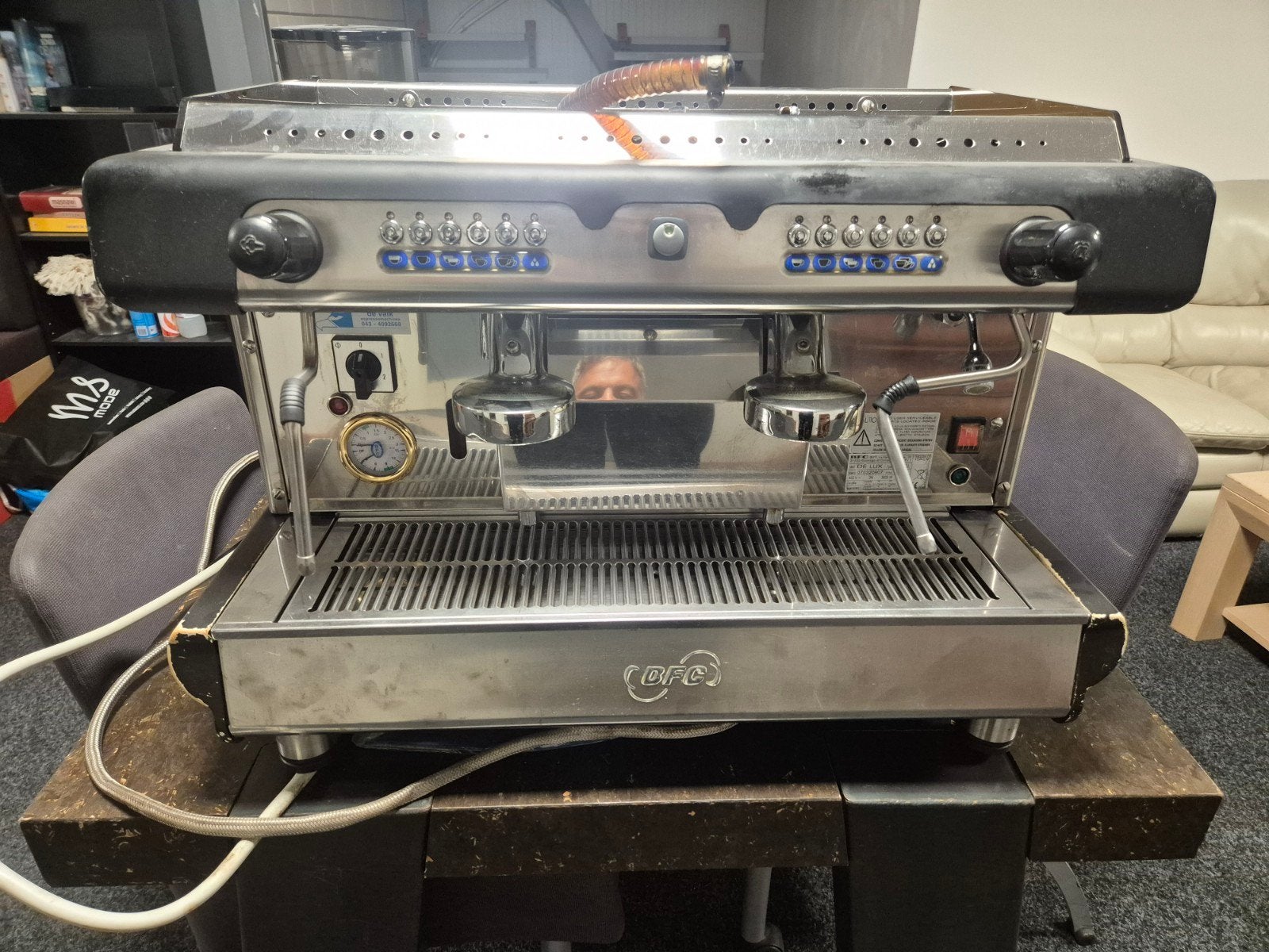 BFC De Luxe 2GV EL Espressomachine met bonenmaler, Ophalen