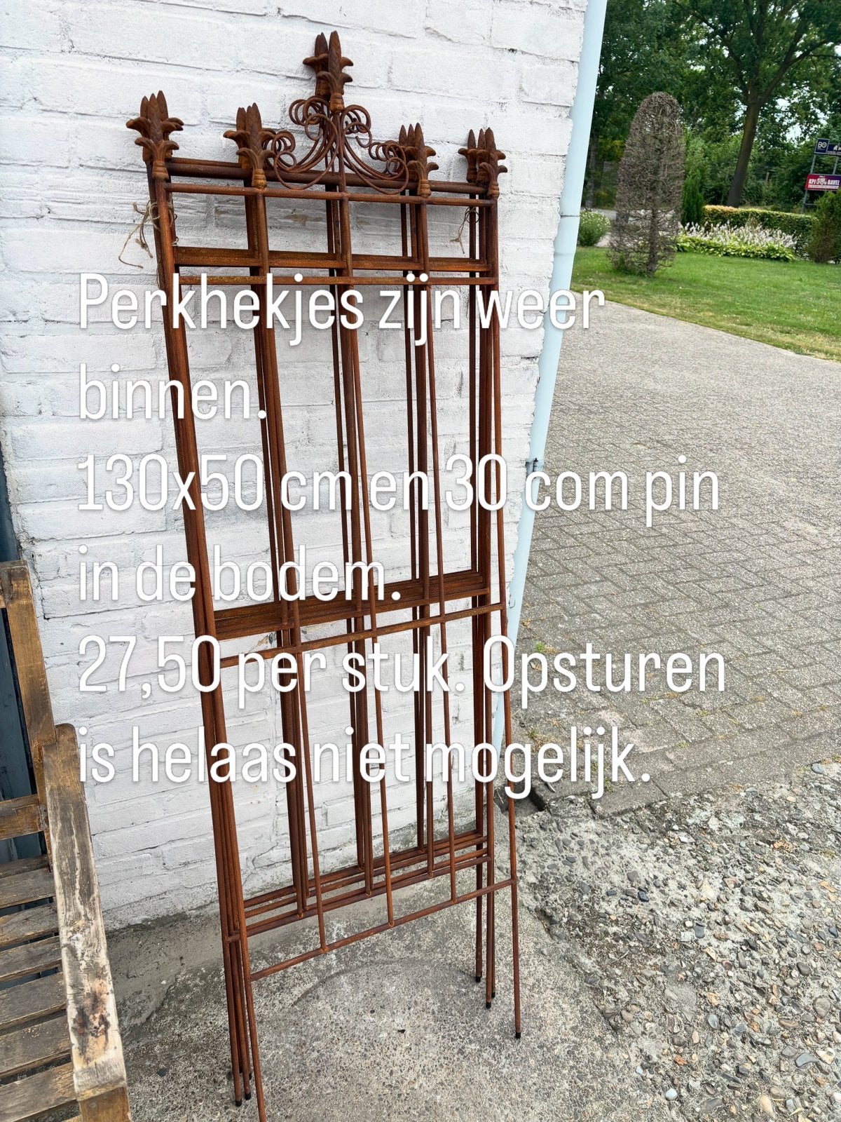 Tuinhekjes 139x50 cm, Tuin en Terras, Ophalen, Zo goed als nieuw, IJzer, Sierhekwerk