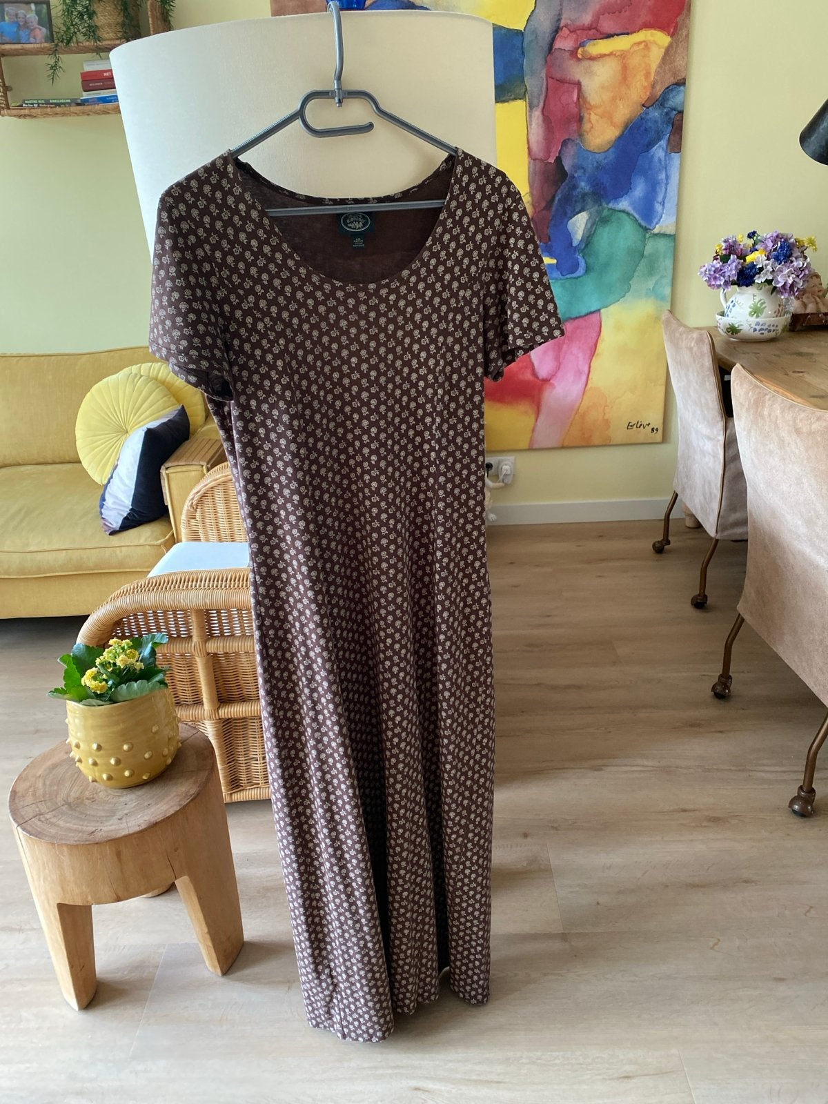 Laura Ashley Maxi/Midijurk - Comfortabel & Licht Elastisch, Maat 38/40 (M), Bruin, Ophalen of Verzenden, Gedragen