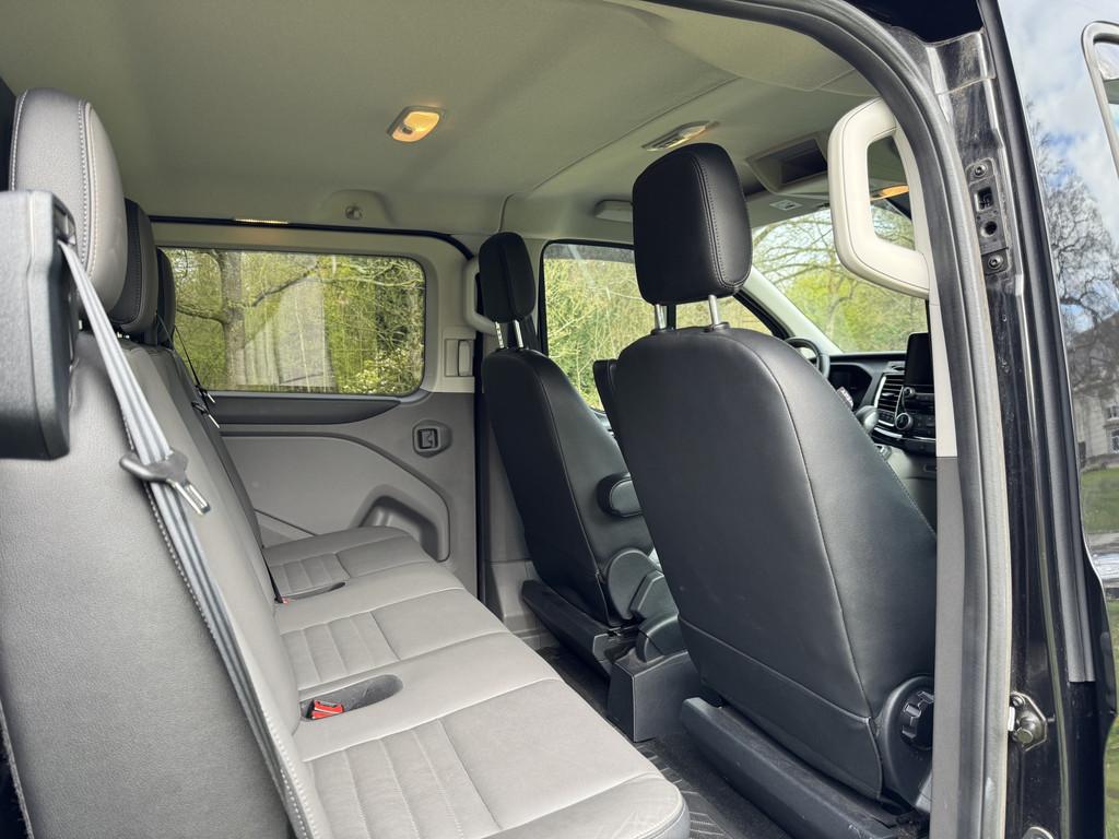 Ford Transit Custom 300 2.0 TDCI L2H1 Limited DC Leer Camera, 15 km/l, Euro 6, 4 cilinders, Zwart
