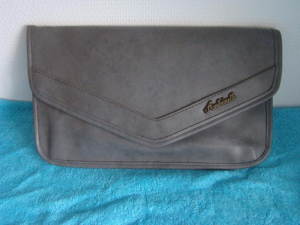 grijze envelop-tas ~ clutch ~ avondtasje, Ophalen of Verzenden, Zo goed als nieuw, Grijs, Avondtasje