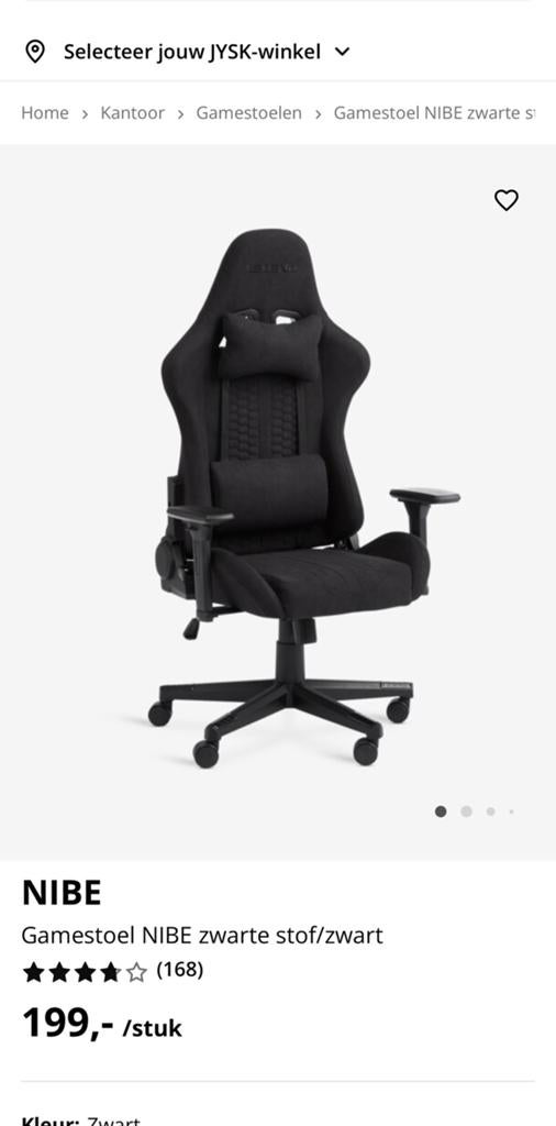 Game stoel, Ophalen of Verzenden, Zo goed als nieuw, Zwart
