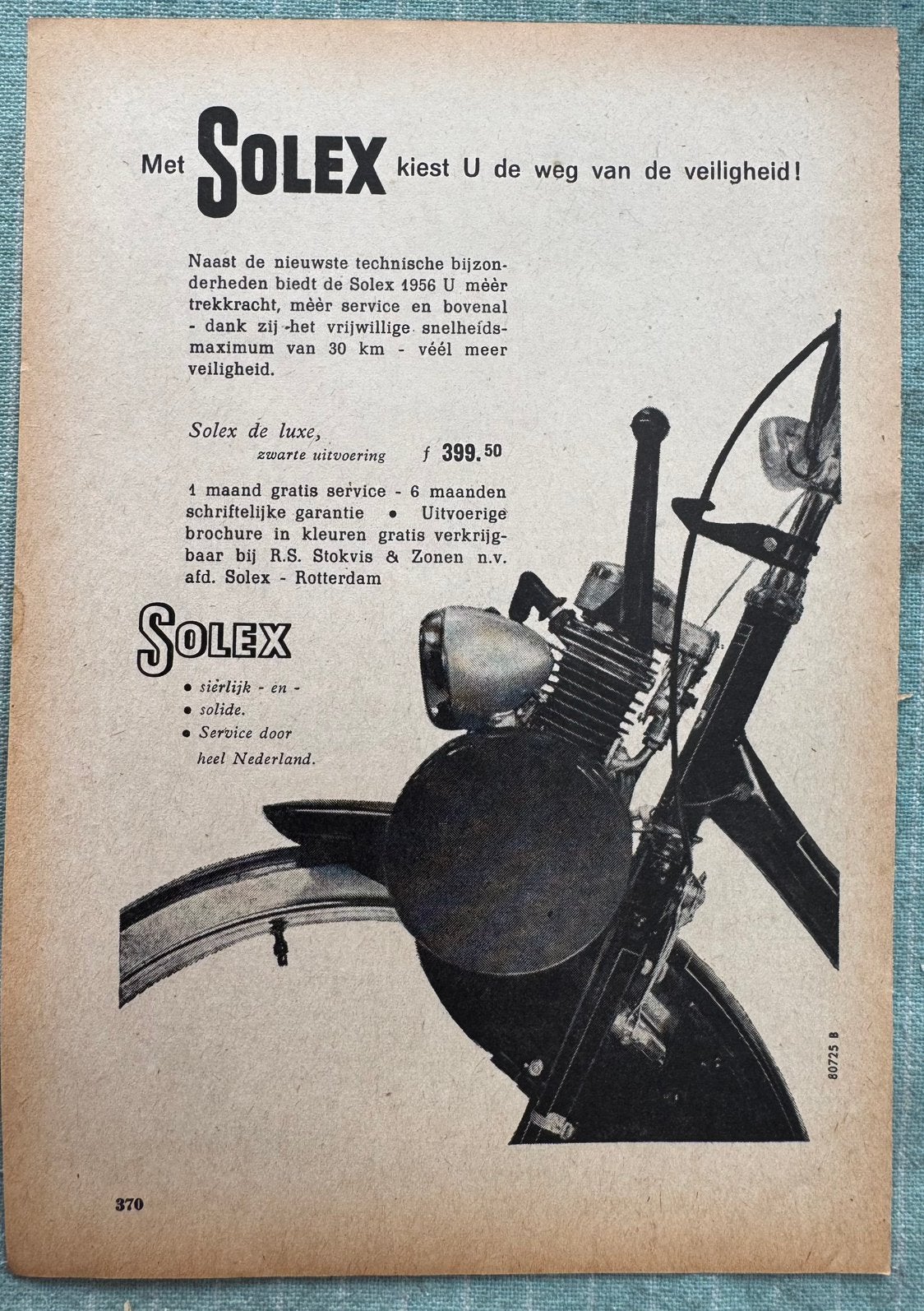 Advertentie Solex de Luxe, Verzamelen, Verzenden, Zo goed als nieuw, Motoren