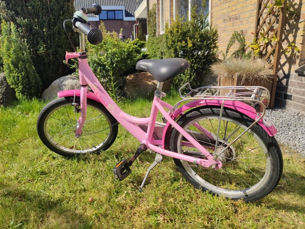 Puky 18 inch kinderfiets roze Princess Lillifee, Ophalen, Gebruikt, 16 tot 20 inch, Puky