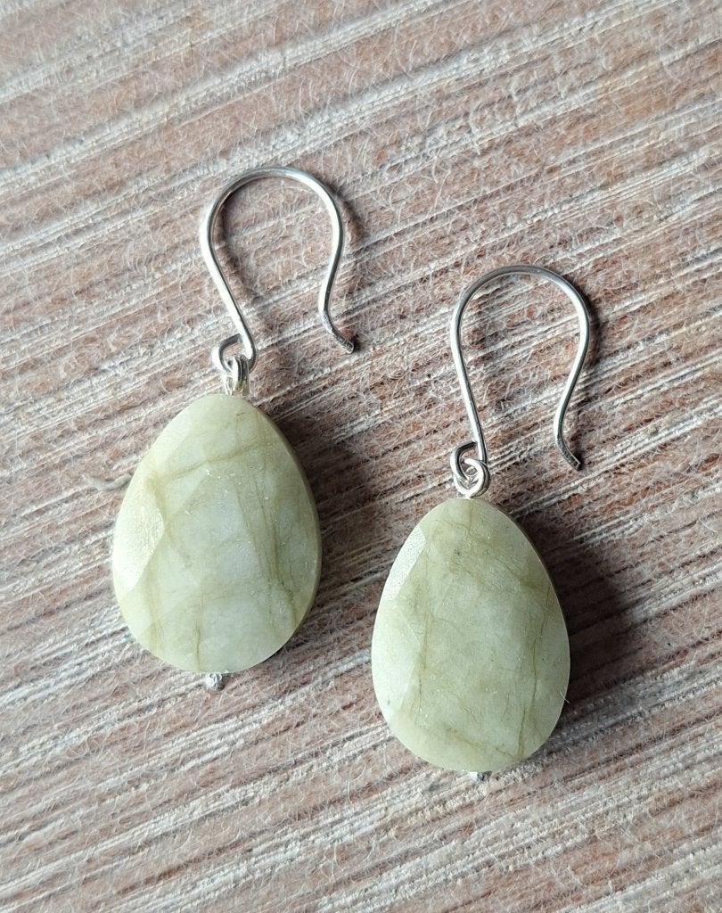handgemaakte oorbellen echt zilver en jade, Hangers, Verzenden, Nieuw, Met edelsteen