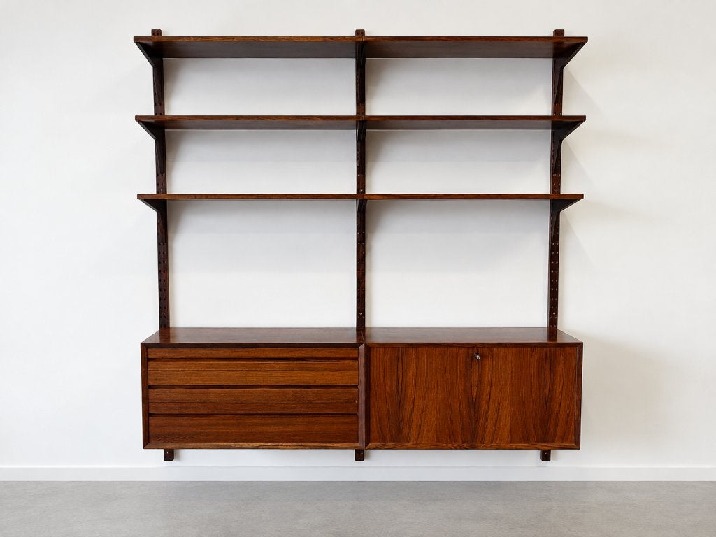 Vintage wandkast Poul Cadovius, System Cado - palissander, Met lade(s), Ophalen of Verzenden, Zo goed als nieuw, Minder dan 150 cm
