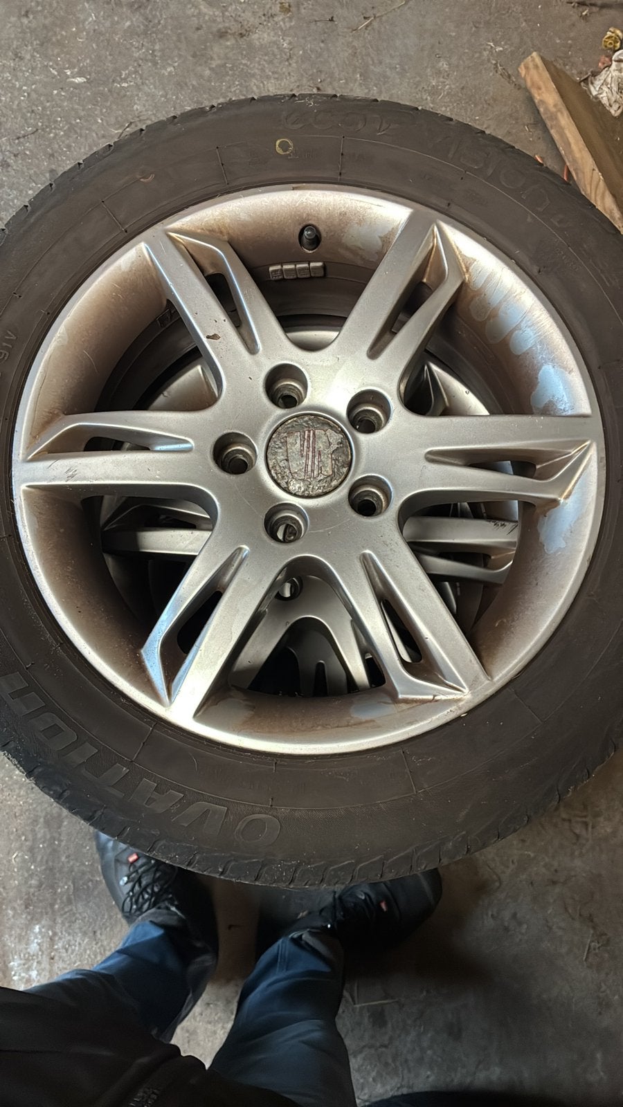 Lichtmetalen velgen met zomerbanden 205 / 55 / 16, Auto-onderdelen, Ophalen, Gebruikt, 16 inch, Banden en Velgen