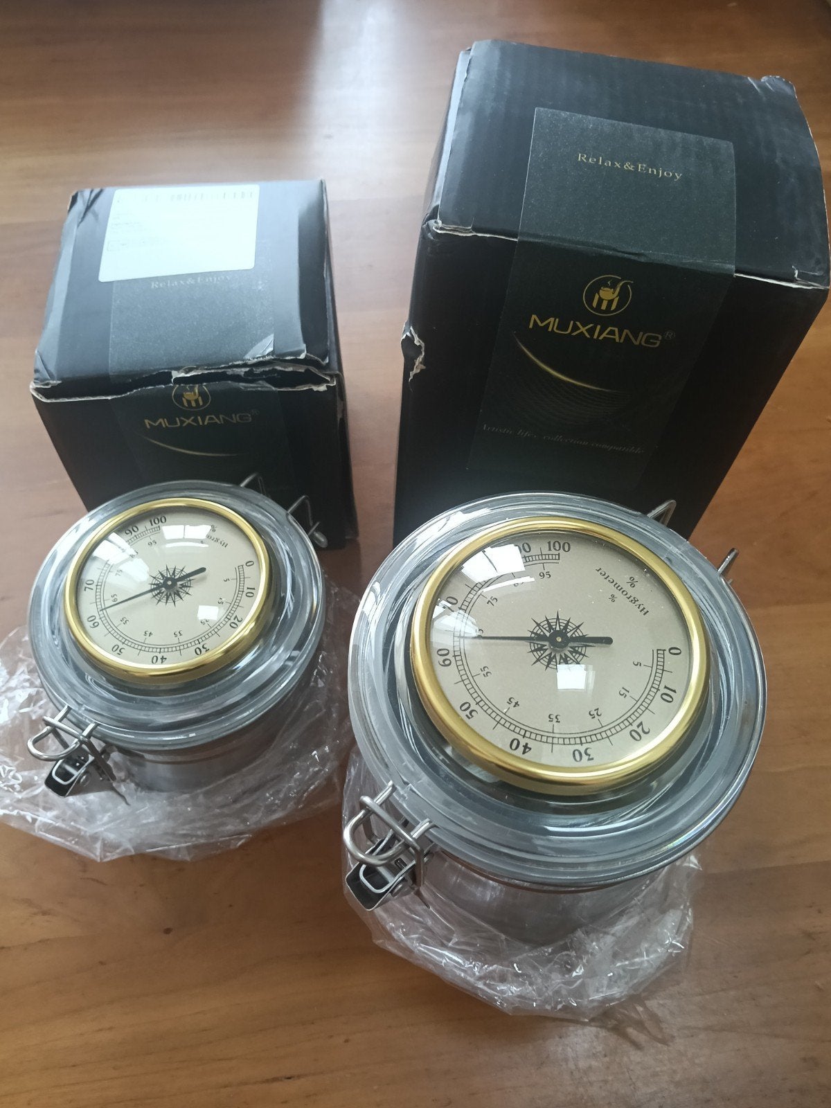 Muxiang Hygrometer Glazen Potten - Set van 2, Ophalen of Verzenden, Nieuw, Glas, Modern