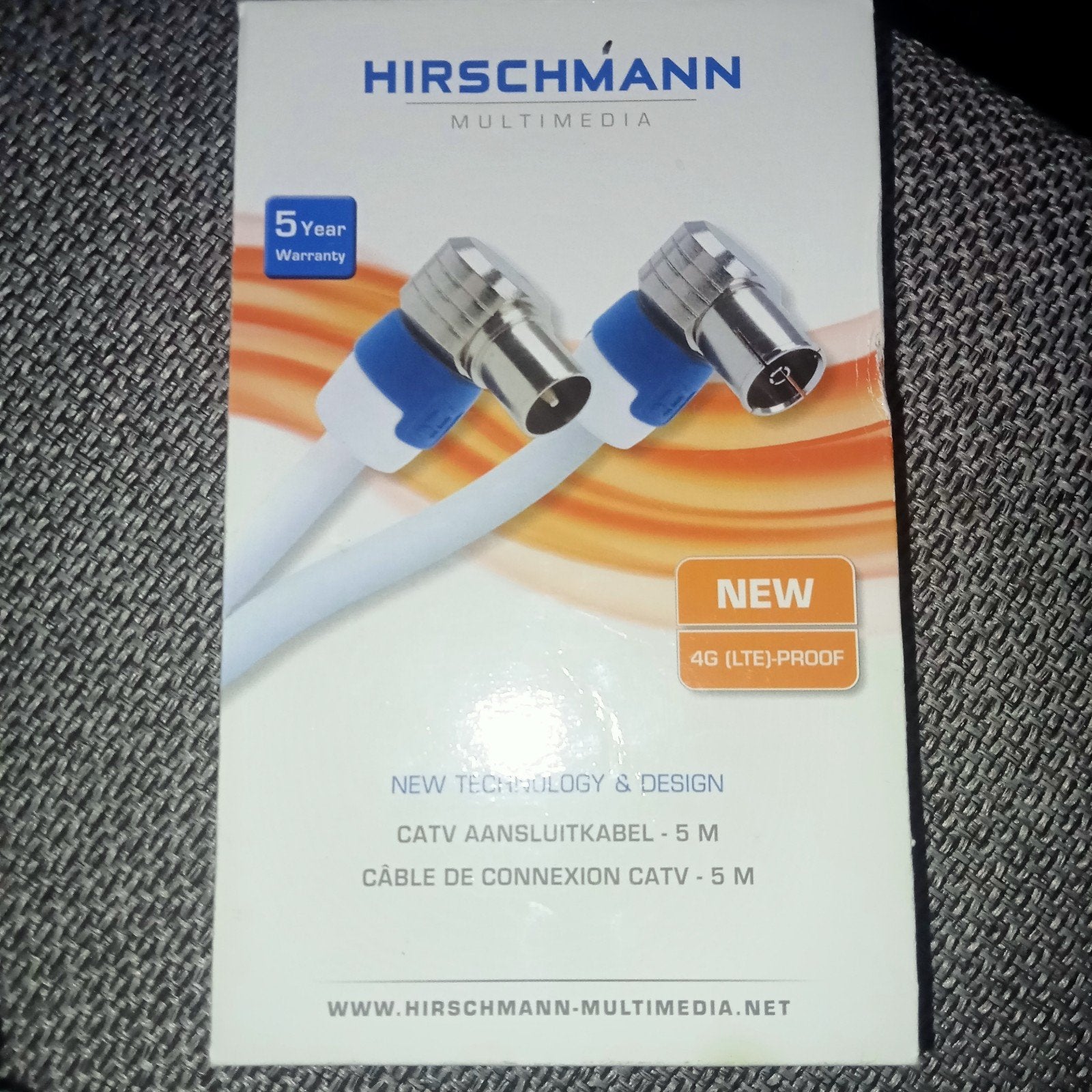 Hirschmann CATV Aansluitkabel - 5M, 4G (LTE)-PROOF, Audio, Tv en Foto, Audiokabels en Televisiekabels, Ophalen of Verzenden, Nieuw