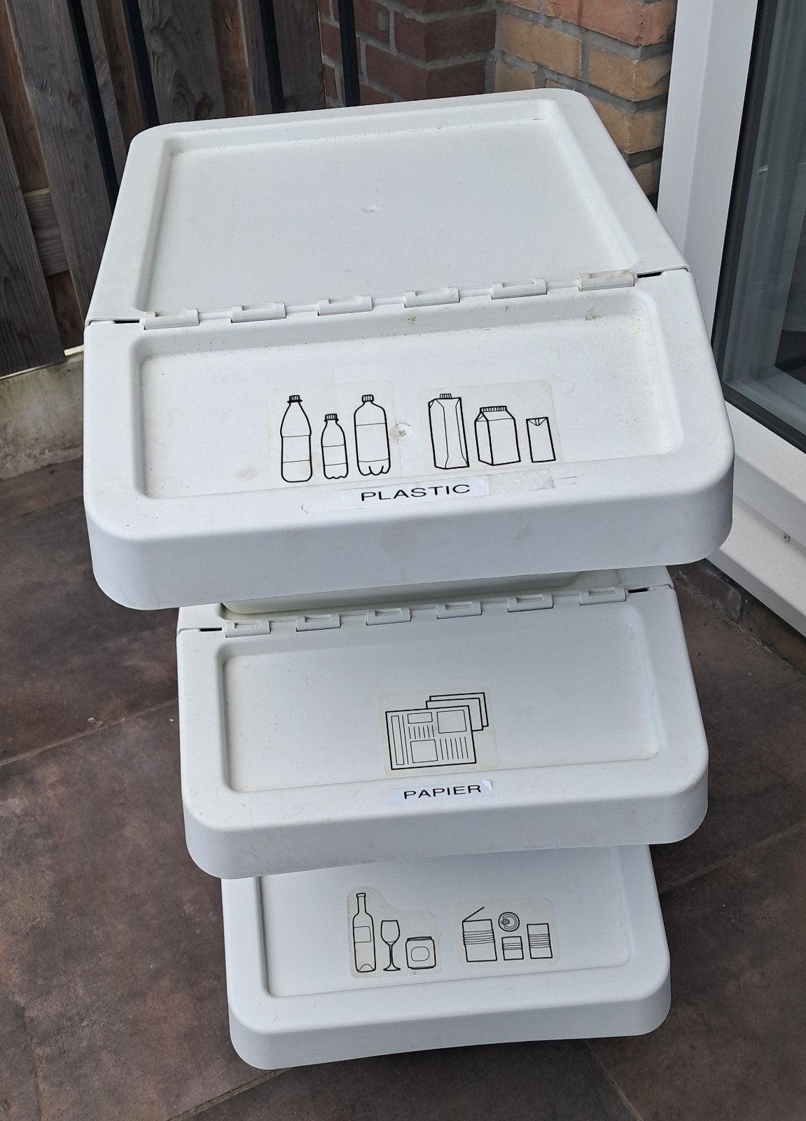 IKEA SORTERA Afvalbakken - 3 stuks (37L), Huis en Inrichting, Woonaccessoires | Prullenbakken, Ophalen, Kunststof, Zo goed als nieuw