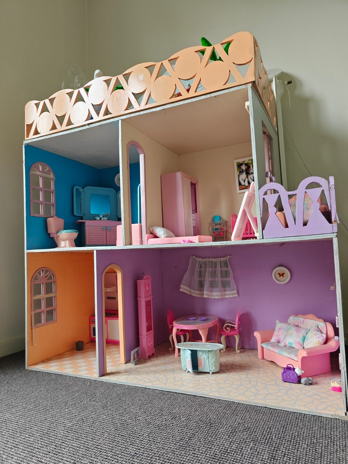 Uniek Handgemaakt Poppenhuis, Ophalen, Gebruikt, Poppenhuis