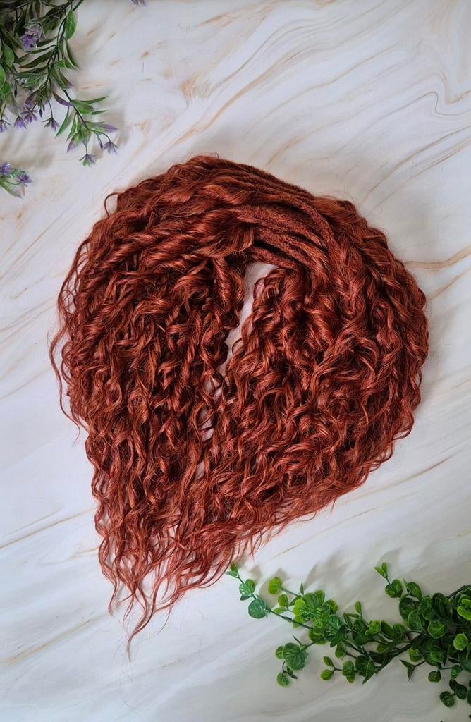 Rode Krullende Dreadlocks - 50DE Synthetische Haarverlenging, Ophalen of Verzenden, Nieuw, Pruik of Haarverlenging